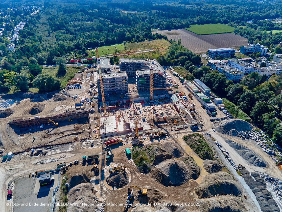02.09.2022 - Baustelle Alexisquartier und Pandion Verde in Neuperlach 02.09.2022 - Baustelle Alexisquartier und Pandion Verde in Neuperlach